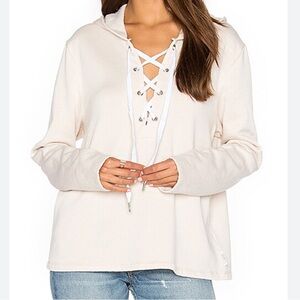 The Laundry Room Cream Lace-Up Sweatshirt